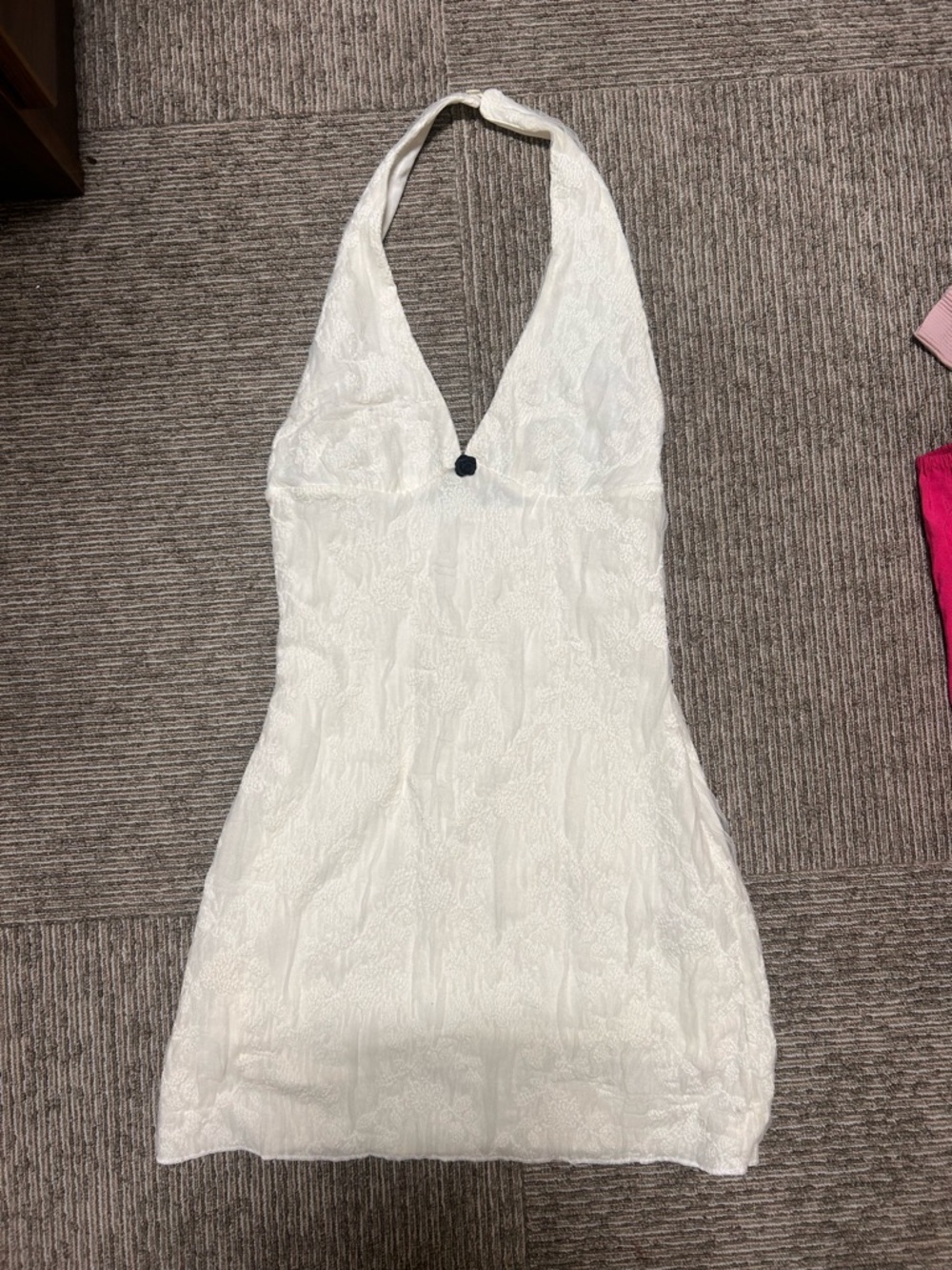 H&M White Halter Lace-Textured dress